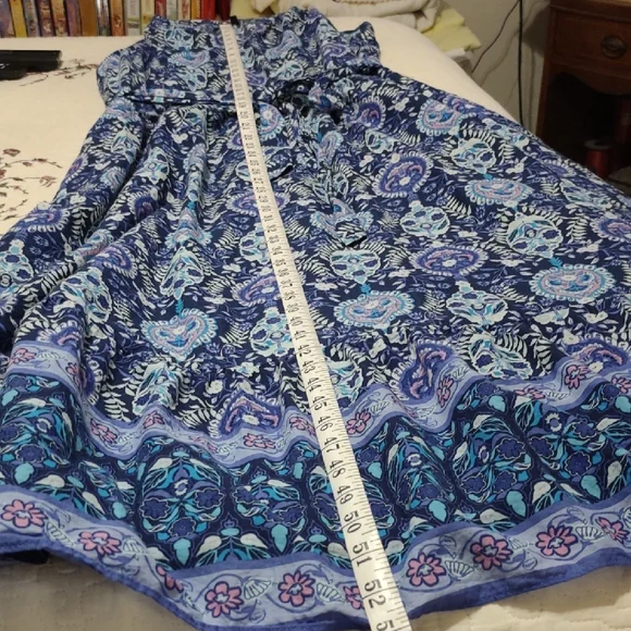 Talbots Blue and Purple Floral Maxi Dress - Picture 11 of 12